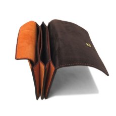 画像5: "JUTTA NEUMANN" Suede Leather Wallet "Waiter's Wallet"  -MEDIUM SIZE-　color ORANGE / BROWN (5)