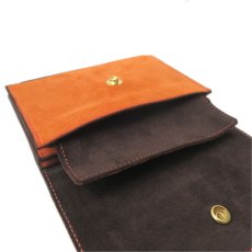 画像6: "JUTTA NEUMANN" Suede Leather Wallet "Waiter's Wallet"  -MEDIUM SIZE-　color ORANGE / BROWN (6)