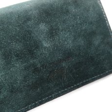 画像8: "JUTTA NEUMANN" Suede Leather Wallet "Waiter's Wallet"  -MEDIUM SIZE-　color HUNTER GREEN / LIME YELLOW (8)