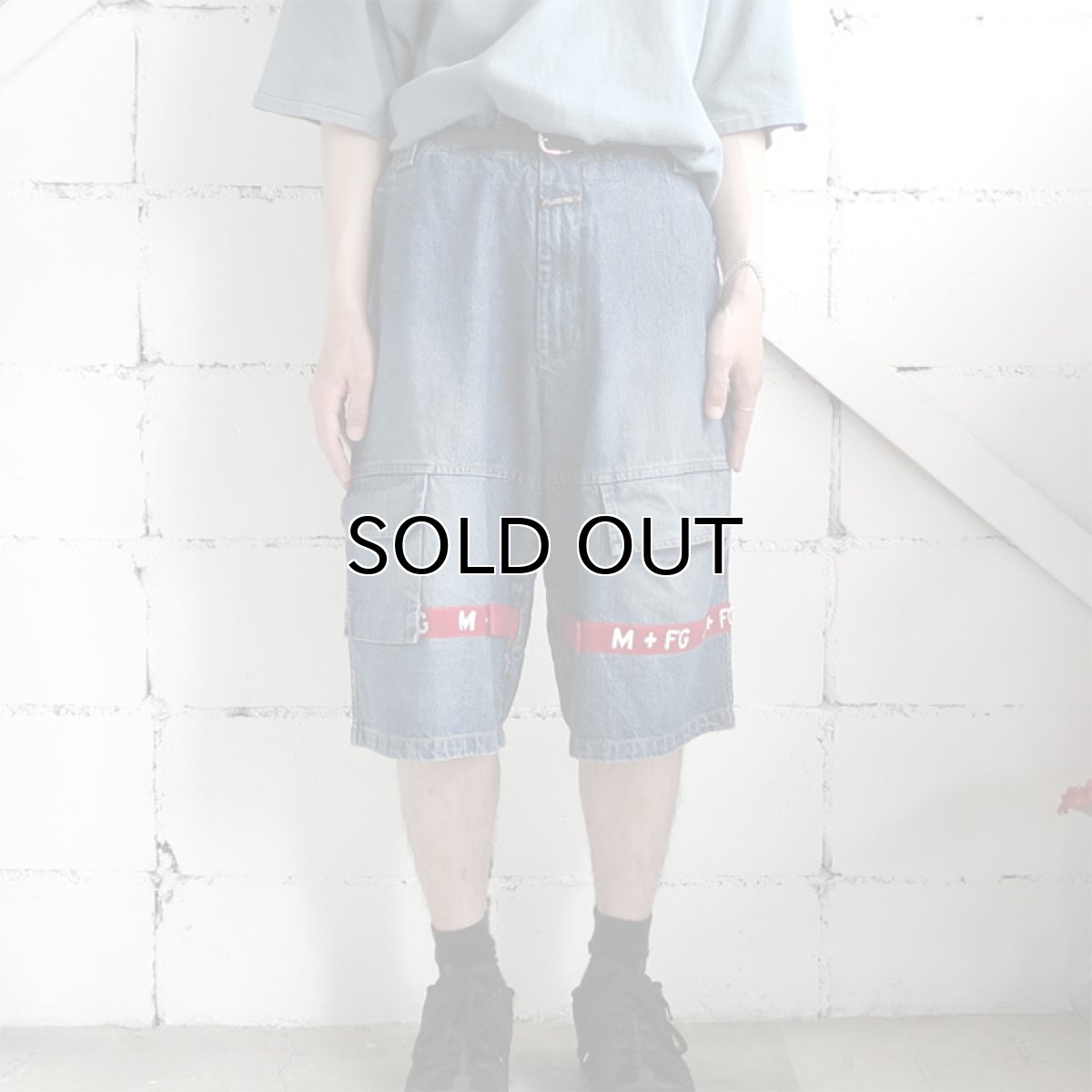 画像2: "MARITHE FRANCOIS GIRBAUD" Baggy Fit Denim Shorts　BLUE DENIM　size W40 INCH (2)