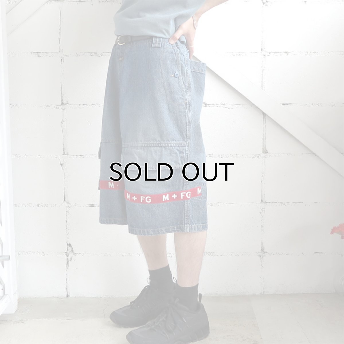 画像3: "MARITHE FRANCOIS GIRBAUD" Baggy Fit Denim Shorts　BLUE DENIM　size W40 INCH (3)