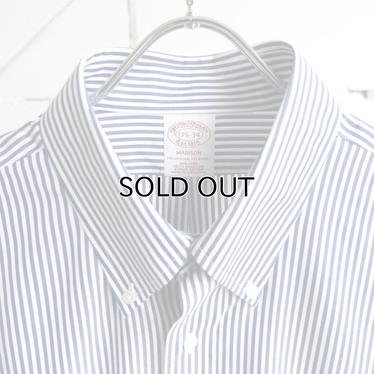 画像3: "Brooks Brothers" Supima Cotton Broad B.D. Shirt　BLUE STRIPE　size XL (3)