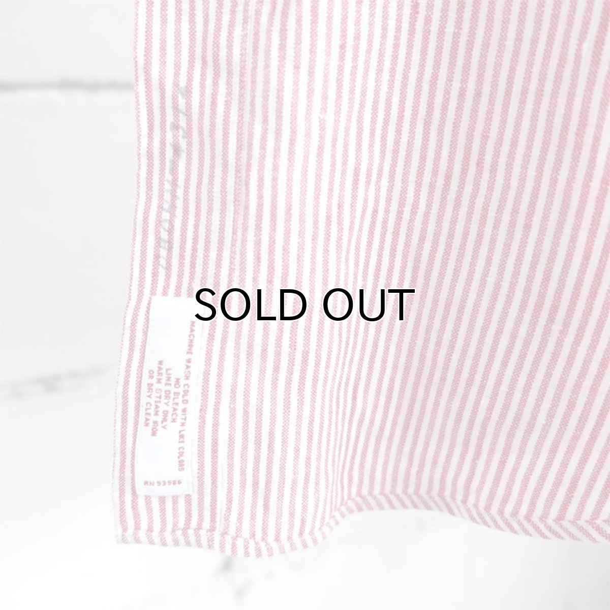 画像5: 1980's "Brooks Brothers" Irish Linen B.D. Shirt　RED STRIPE　size L-XL (5)