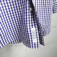 画像5: "Brooks Brothers" Pinpoint Oxford Wide Collar Shirt　PURPLE CHECK　size M (5)