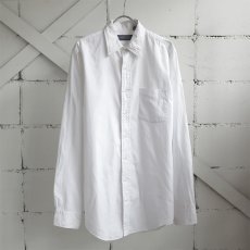 画像1: 1990's "LAND'S END" Pinpoint Oxford Shirt　WHITE　size M-L (1)