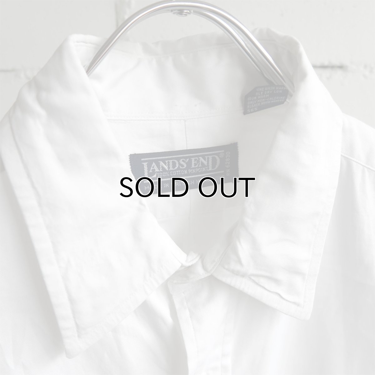 画像3: 1990's "LAND'S END" Pinpoint Oxford Shirt　WHITE　size M-L (3)