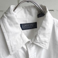 画像3: 1990's "LAND'S END" Pinpoint Oxford Shirt　WHITE　size M-L (3)