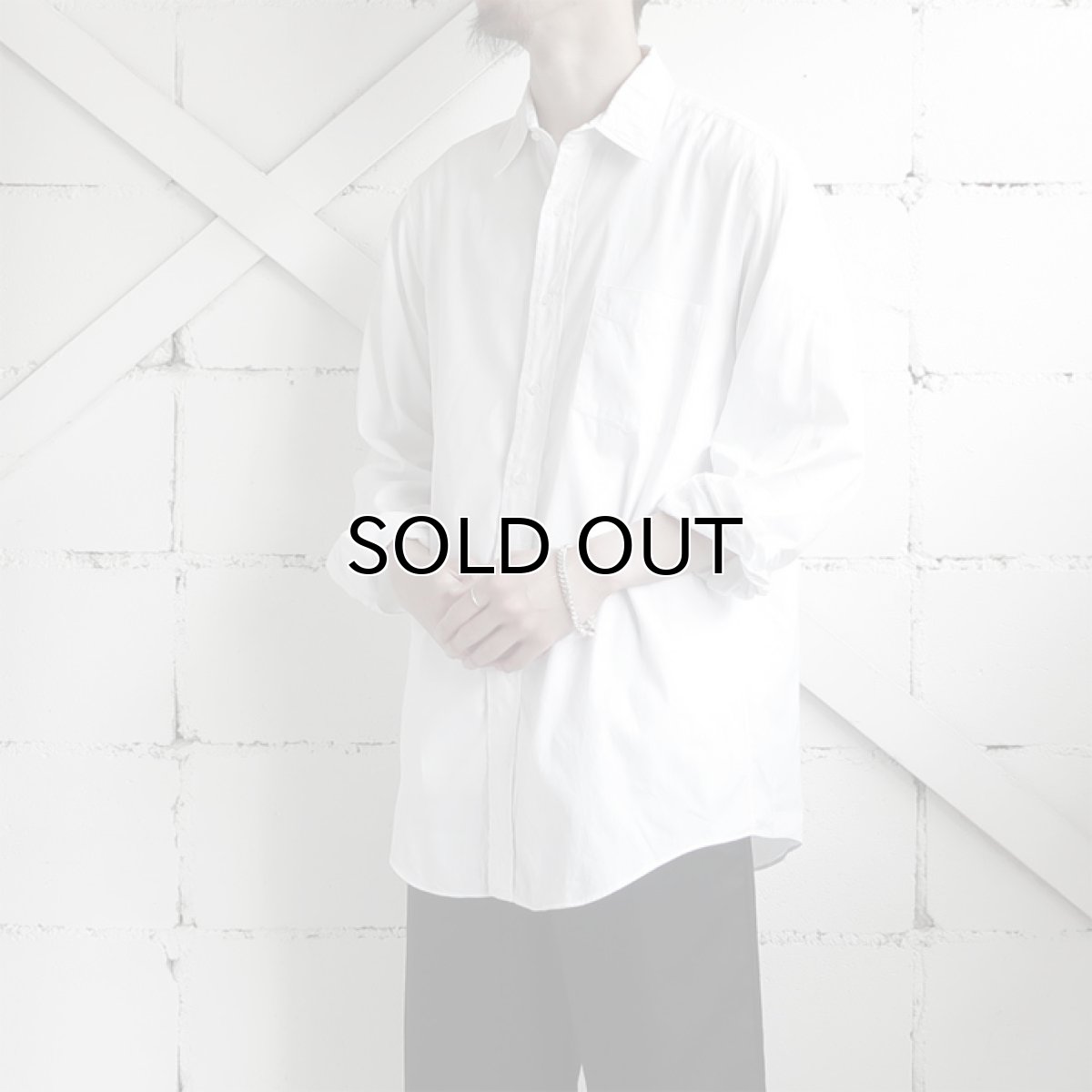 画像2: 1990's "LAND'S END" Pinpoint Oxford Shirt　WHITE　size M-L (2)