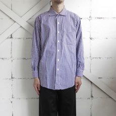 画像7: "Brooks Brothers" Pinpoint Oxford Wide Collar Shirt　PURPLE CHECK　size M (7)