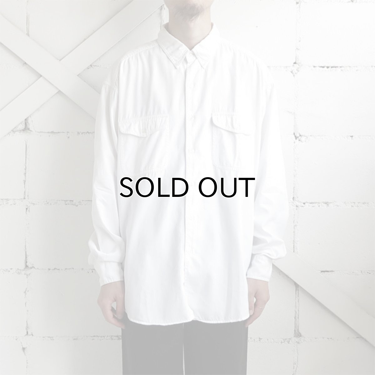 画像7: 1990's "GAP" Light Twill B.D. Shirt　WHITE　size XL (7)