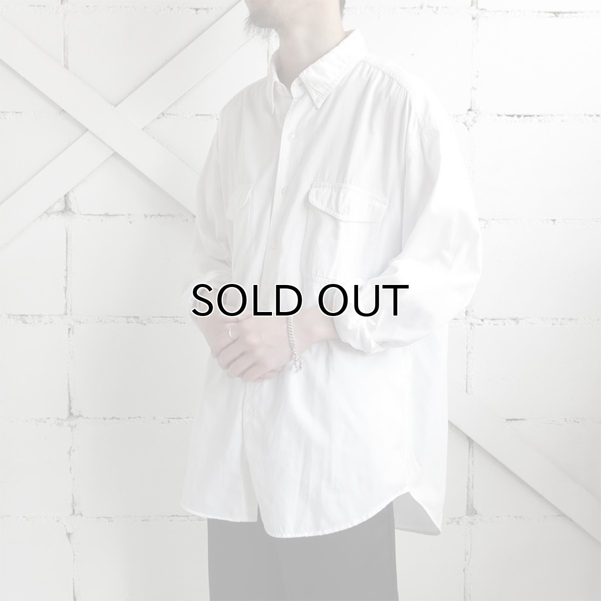 画像2: 1990's "GAP" Light Twill B.D. Shirt　WHITE　size XL (2)