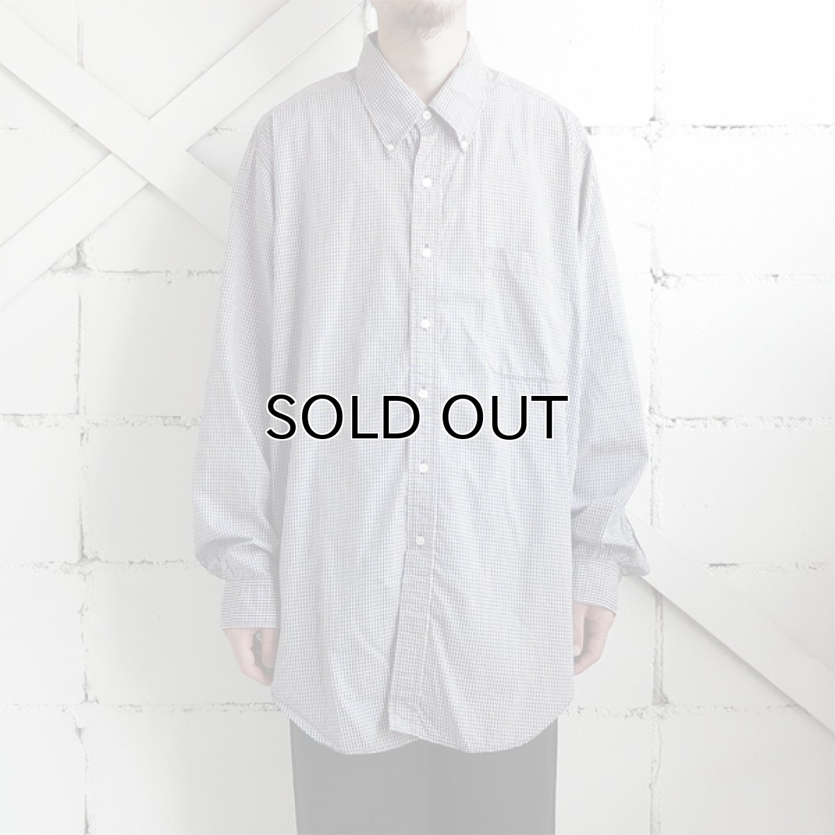 画像7: 1990's "Brooks Brothers" Broad B.D. Shirt　NAVY CHECK　size XL-XXL (7)