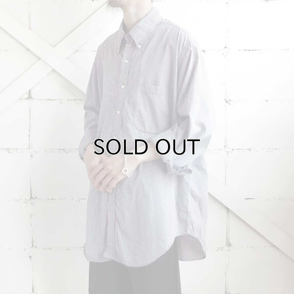 画像2: 1990's "Brooks Brothers" Broad B.D. Shirt　NAVY CHECK　size XL-XXL (2)