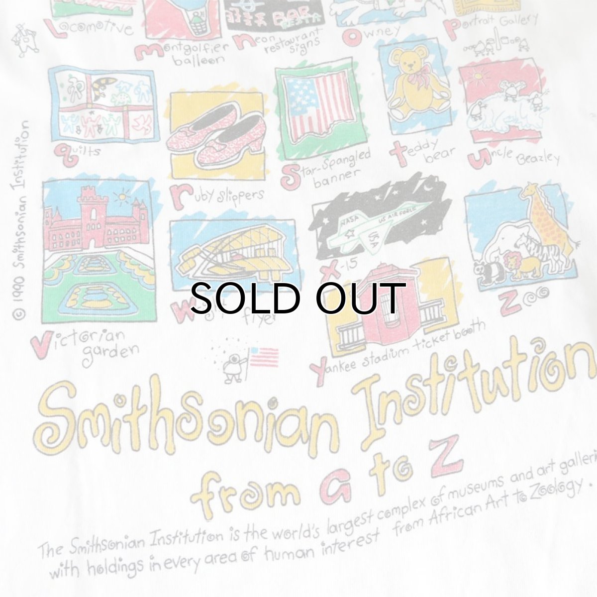 画像6: 1990's "Smithsonian Institution" Print T-Shirt WHITE size L (6)