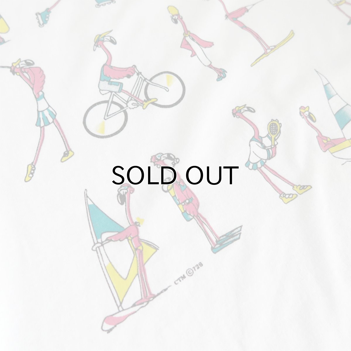 画像4: 1990's "FLORIDA" Flamingo Print T-Shirt　WHITE　size M-L (4)