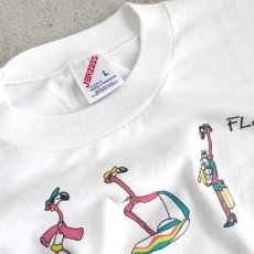 画像3: 1990's "FLORIDA" Flamingo Print T-Shirt　WHITE　size M-L (3)