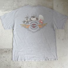 画像2: 1990's "HARLEY-DAVIDSON" -LOONEY TUNES- Print T-Shirt　HEATHER GREY　size XL (2)