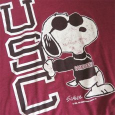 画像4: 1990's "Snoopy" -USC- College  Print T-Shirt　BURGUNDY　size L (4)