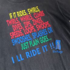 画像4: 1990's "Six Flags" Message Print T-Shirt　BLACK　size M-L (4)