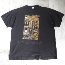 画像1: 1990's "KUBA" Modern  Print T-Shirt　BLACK　size L-XL (1)