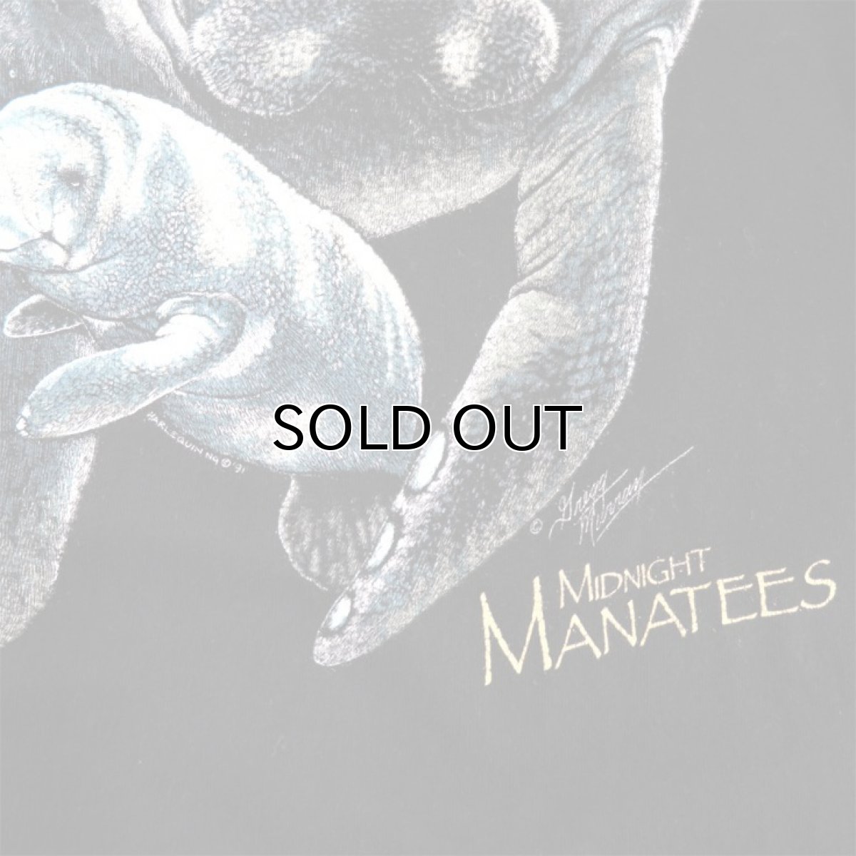 画像4: 1990's "MANATEES" Animal Big Print T-Shirt　BLACK　size XL (4)