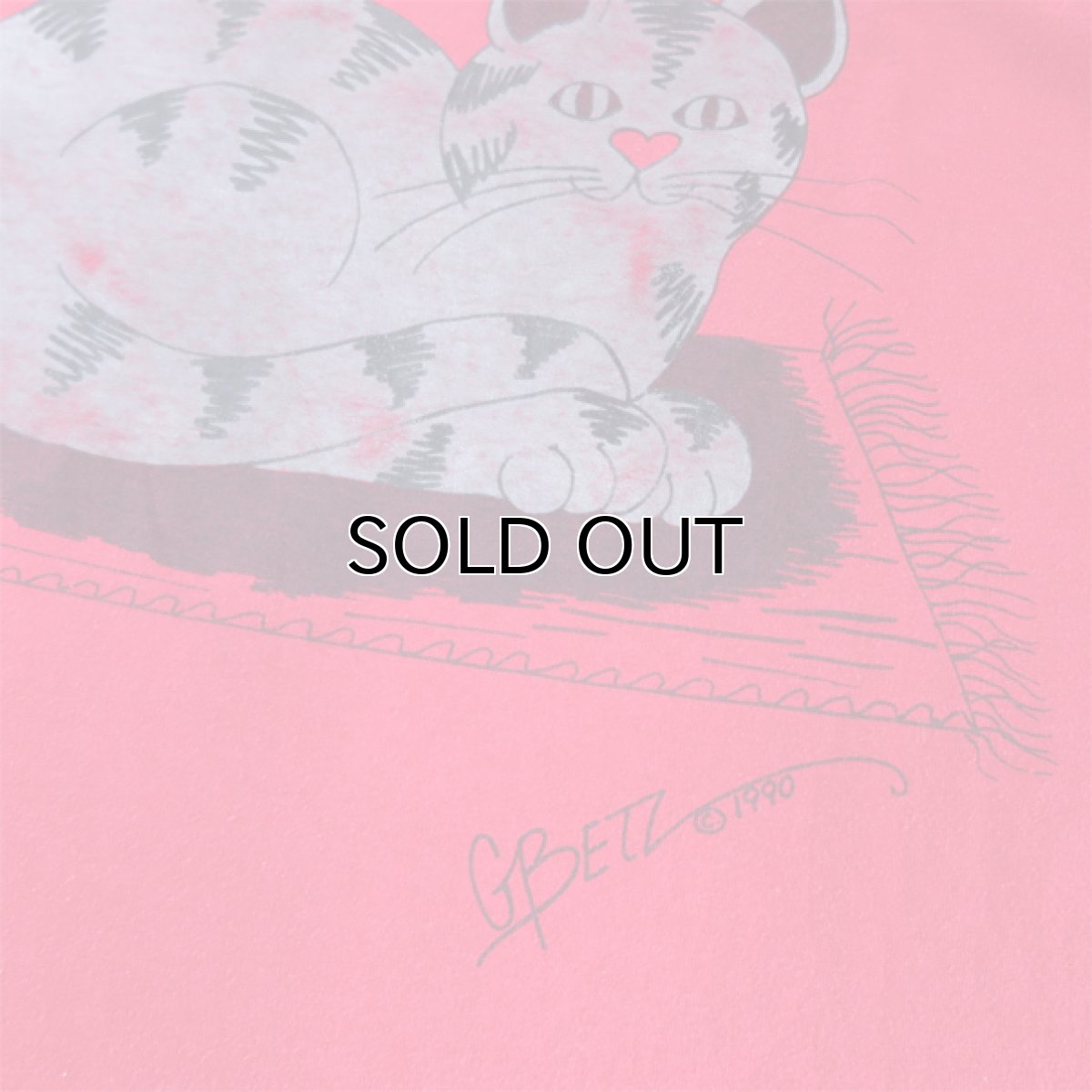 画像4: 1990's "CAT" Animal  Print T-Shirt　RED　size M-L (4)