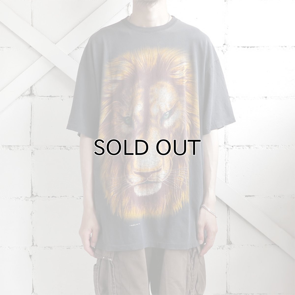 画像3: ~1990's "LION" Animal Big Print T-Shirt　BLACK　size XL-XXL (3)