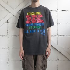 画像2: 1990's "Six Flags" Message Print T-Shirt　BLACK　size M-L (2)