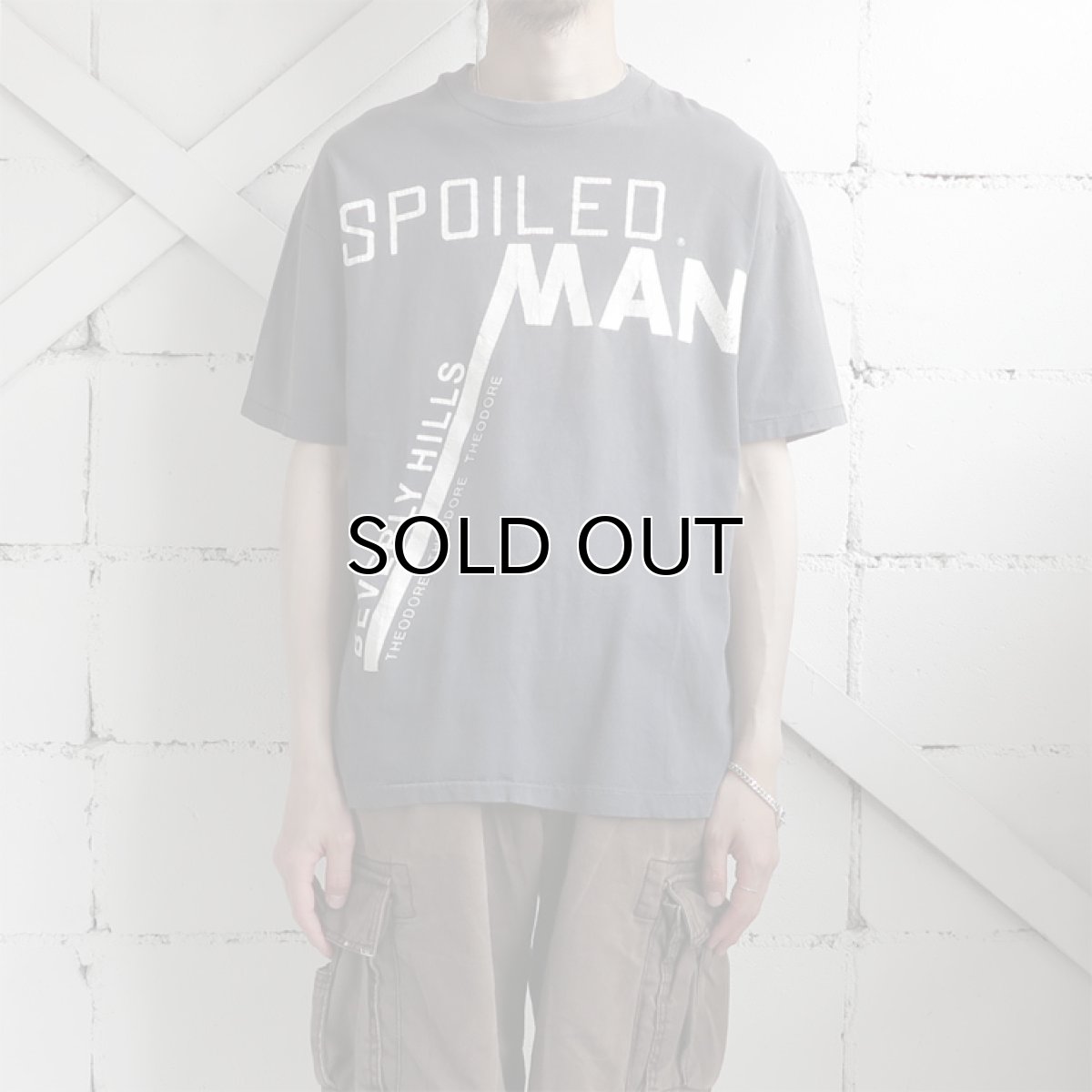画像2: 1980's THEODORE "SPOILED" Logo Print T-Shirt BLACK size M-L (2)