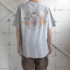 画像4: 1990's "HARLEY-DAVIDSON" -LOONEY TUNES- Print T-Shirt　HEATHER GREY　size XL (4)