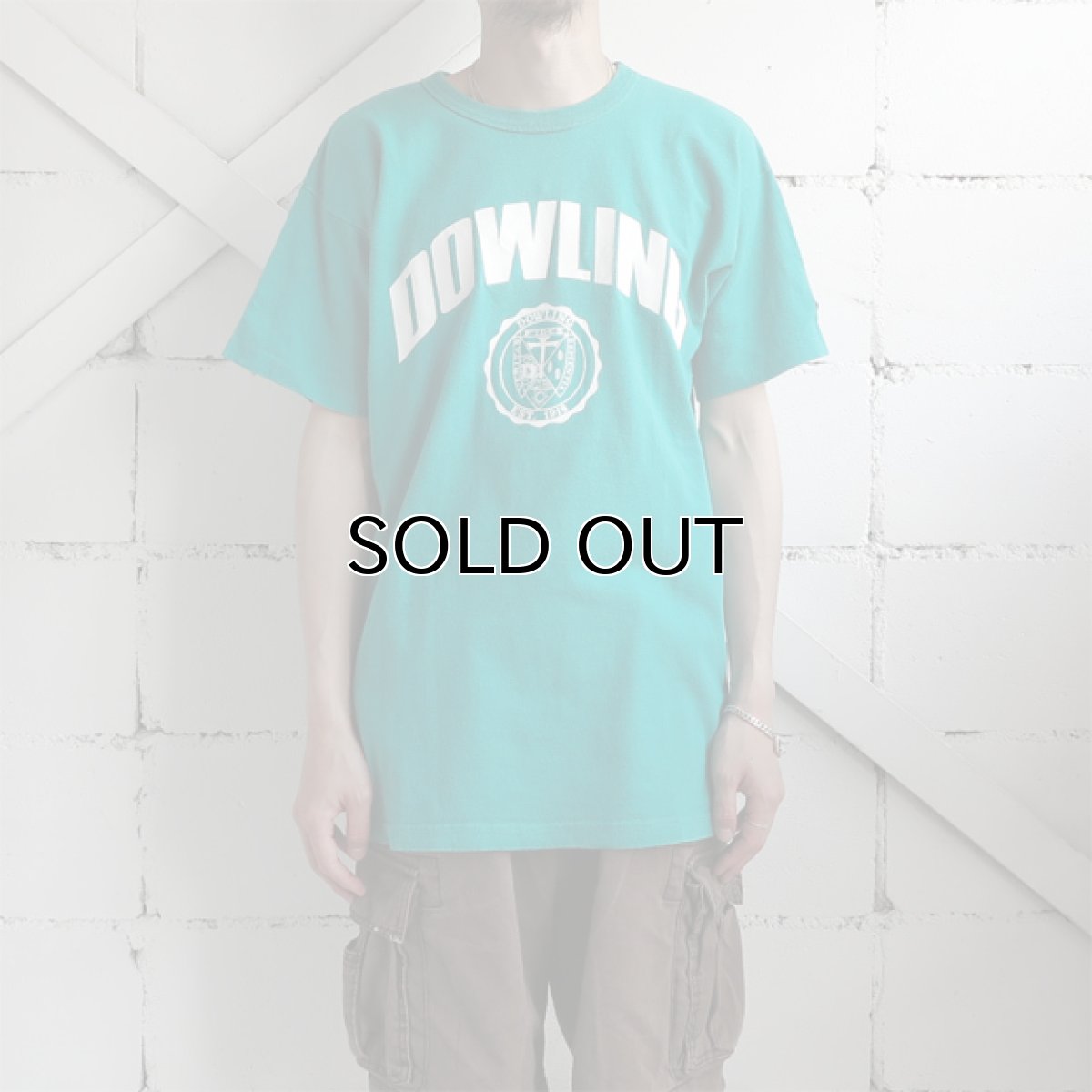 画像2: 1980's "Champion" -DOWLING- Print T-Shirt　EMERALD GREEN　size M-L (2)