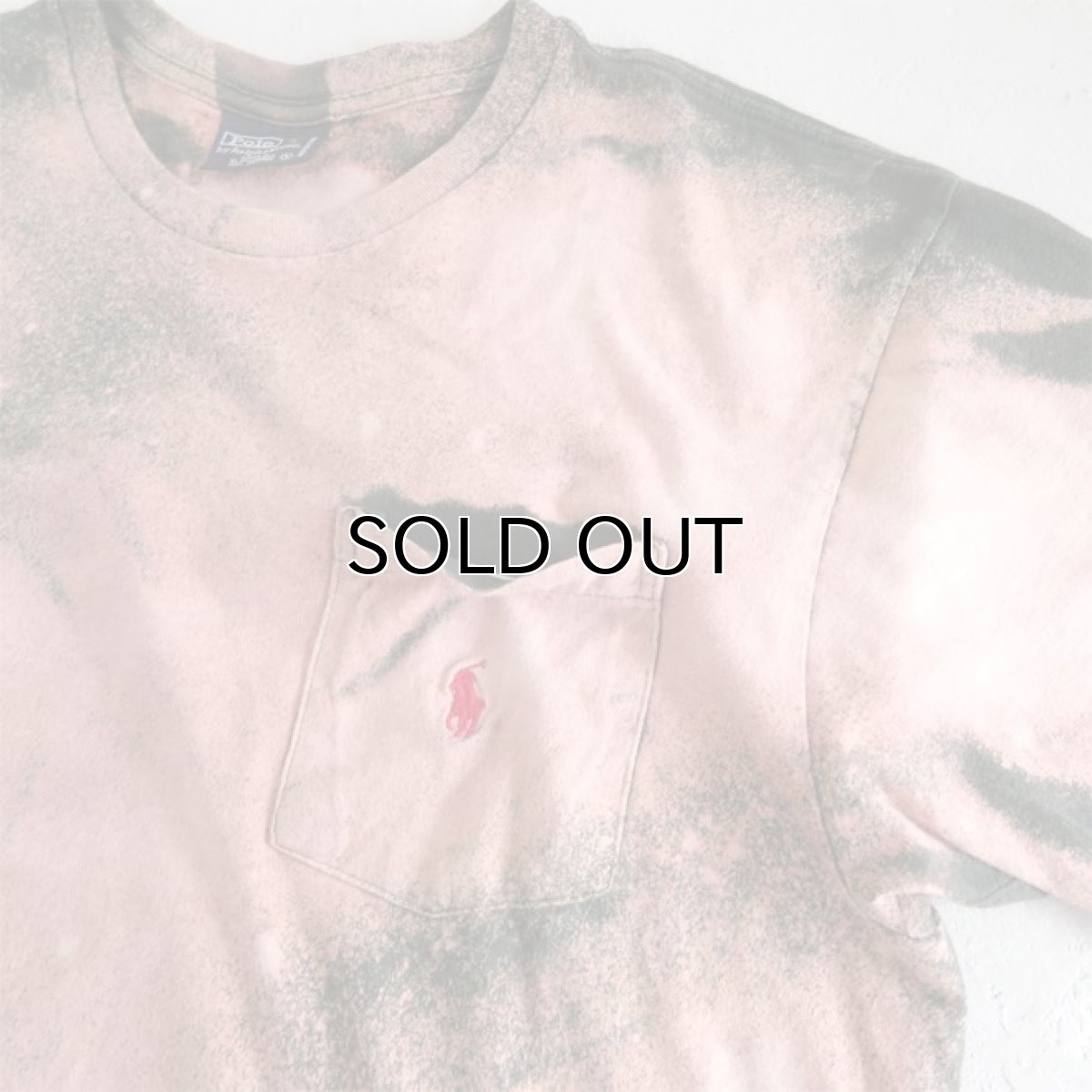 画像5: Old "Polo by Ralph Lauren" Bleached Pocket T-Shirt GREEN size M (5)