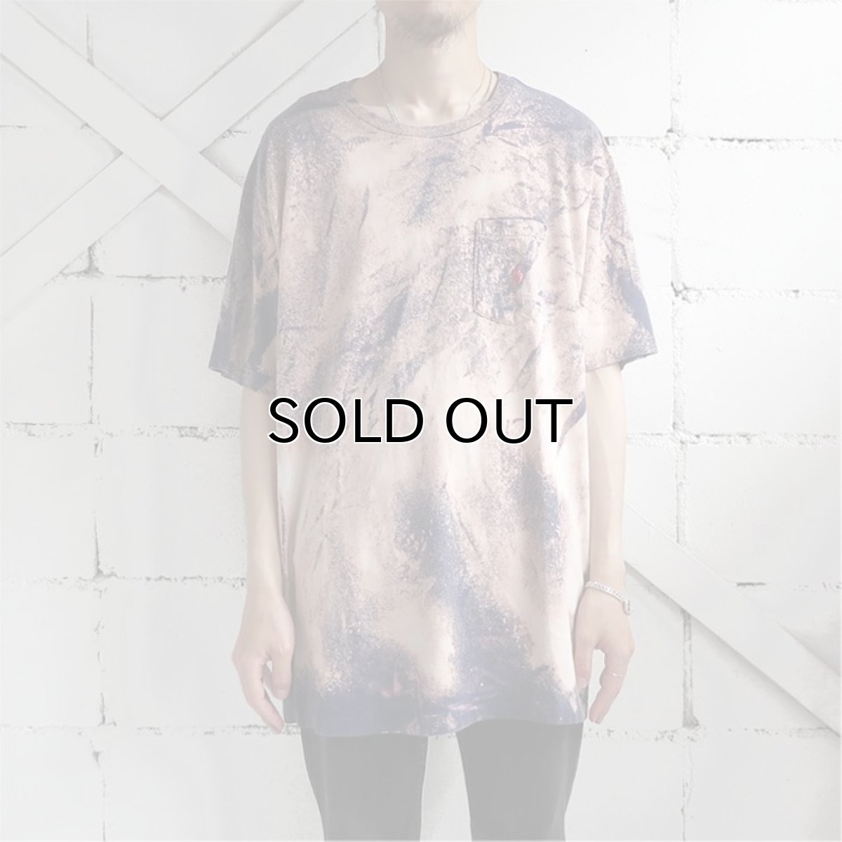 画像2: Old "Polo by Ralph Lauren" Bleached Pocket T-Shirt　NAVY　size XL-XXL (2)