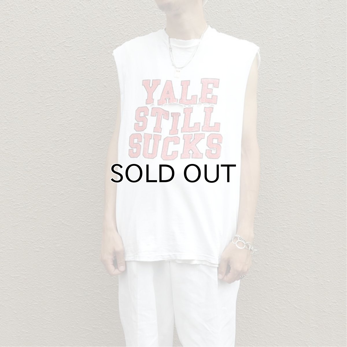 画像7: 1980'~ U.S.A. "YALE STILL SUCKS" Print T-Shirt WHITE size L (7)