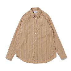 画像2: Riprap "FF REGULAR COLLAR SH" -COTTON POPLIN STRIPE-　color BEIGE/MAROON (2)