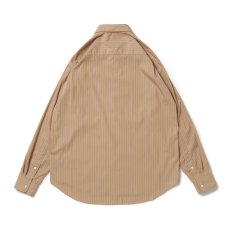 画像3: Riprap "FF REGULAR COLLAR SH" -COTTON POPLIN STRIPE-　color BEIGE/MAROON (3)