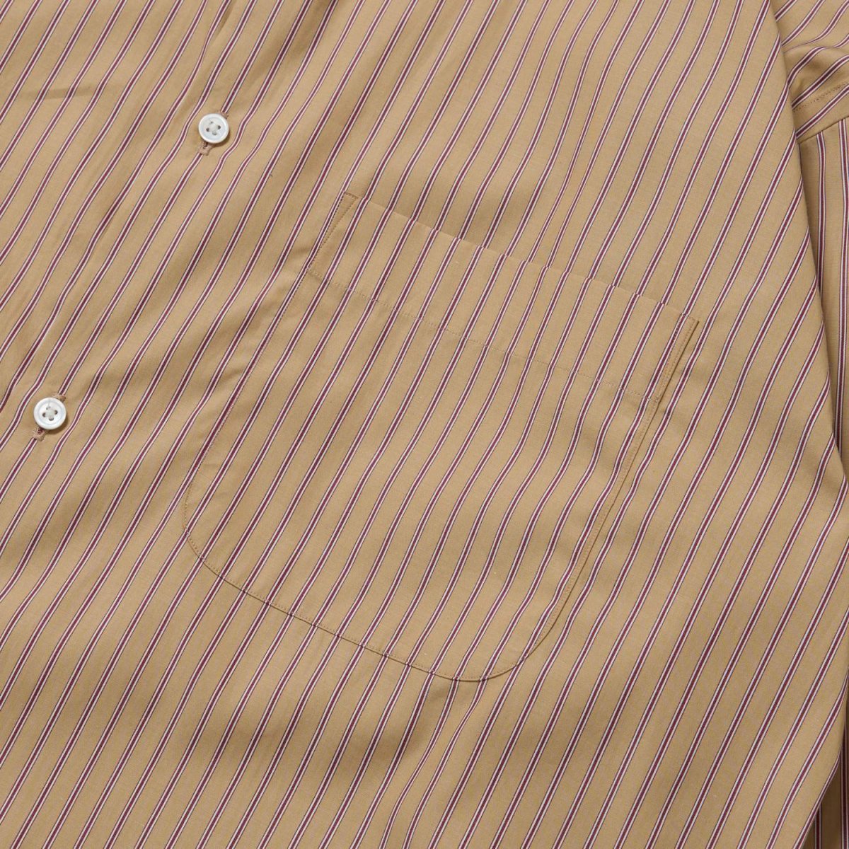 画像5: Riprap "FF REGULAR COLLAR SH" -COTTON POPLIN STRIPE-　color BEIGE/MAROON (5)