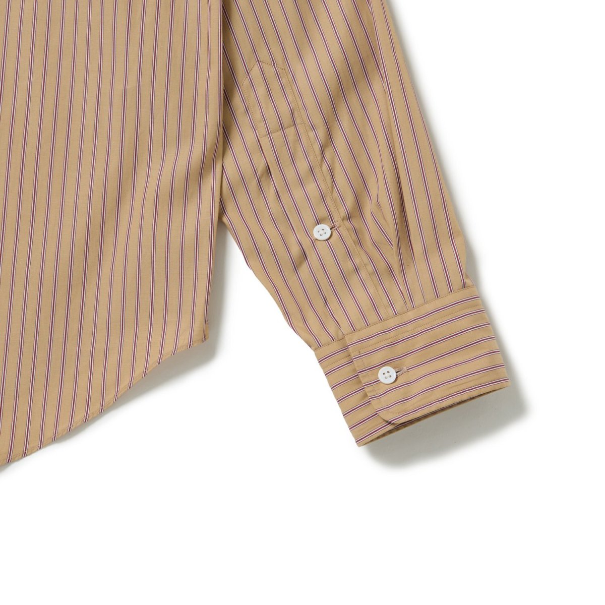 画像6: Riprap "FF REGULAR COLLAR SH" -COTTON POPLIN STRIPE-　color BEIGE/MAROON (6)
