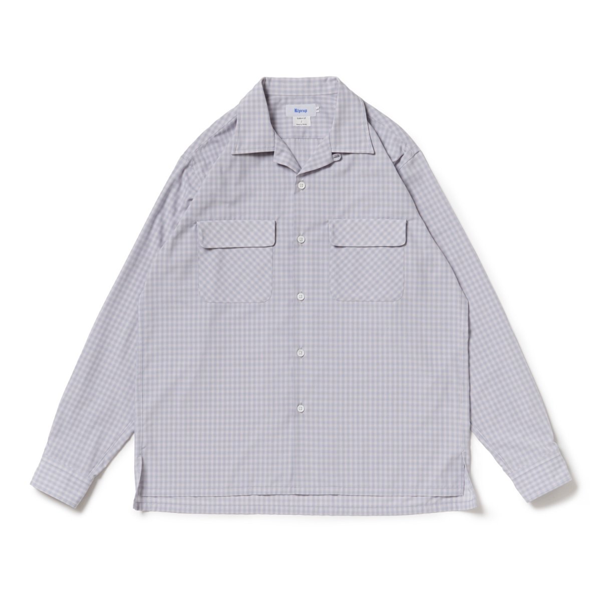 画像2: Riprap "OPEN COLLAR SHIRT" -PE/RA SHADOW CHECK-　color ROSE GRAY (2)