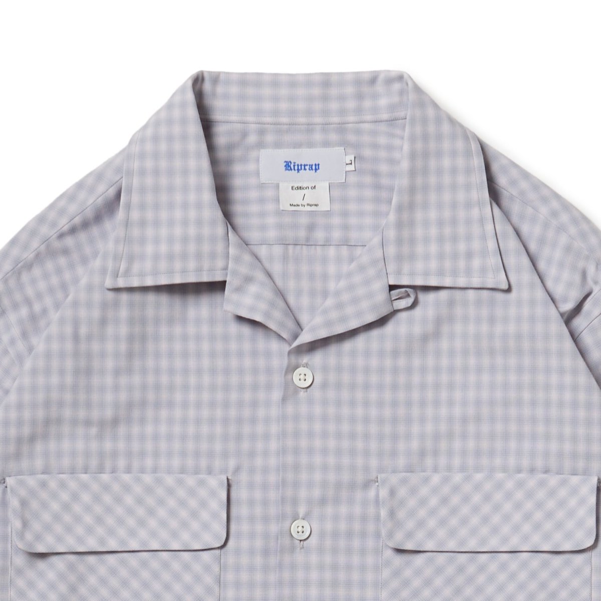 画像4: Riprap "OPEN COLLAR SHIRT" -PE/RA SHADOW CHECK-　color ROSE GRAY (4)