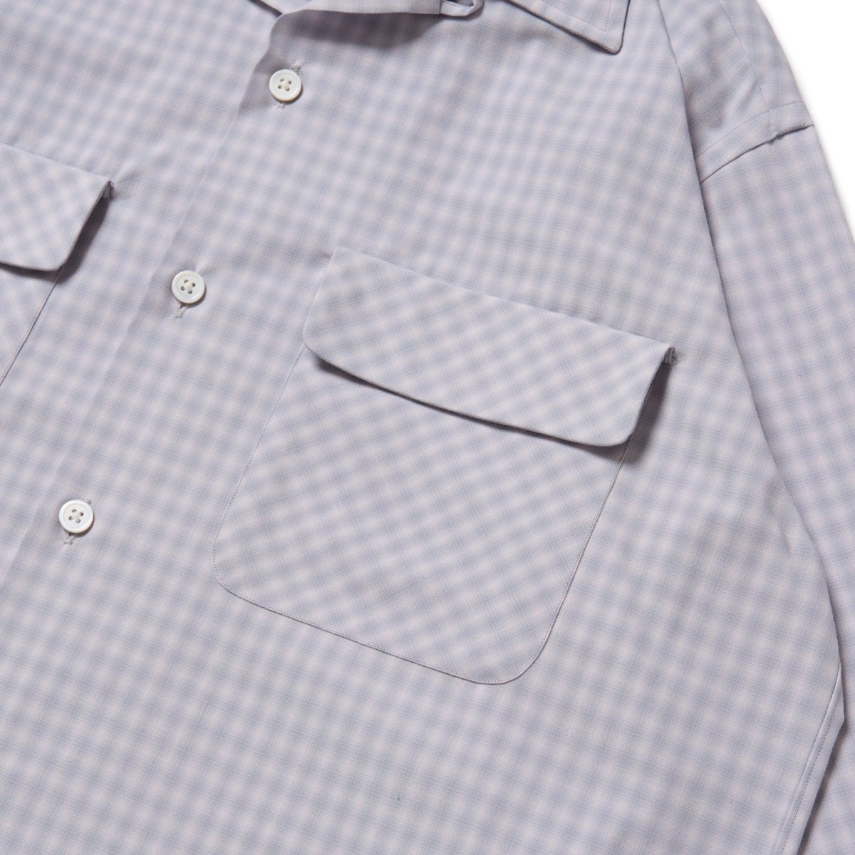 画像5: Riprap "OPEN COLLAR SHIRT" -PE/RA SHADOW CHECK-　color ROSE GRAY (5)