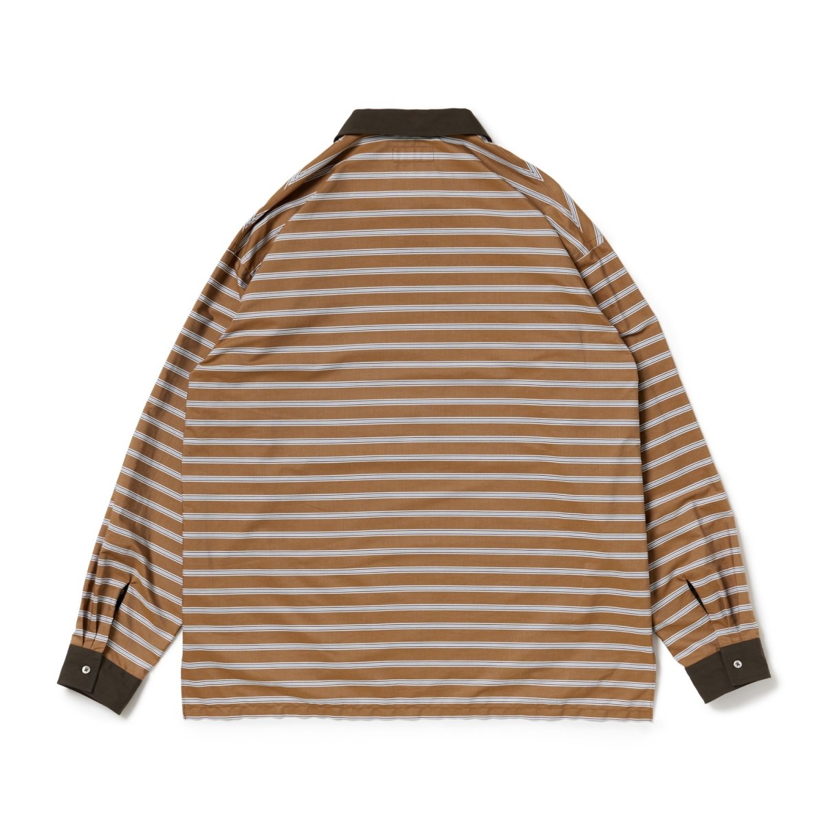 画像3: Riprap "POLO SHAPED SH L/S" -COTTON POPLIN STRIPE-　color BRICK/NAVY (3)