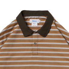 画像4: Riprap "POLO SHAPED SH L/S" -COTTON POPLIN STRIPE-　color BRICK/NAVY (4)