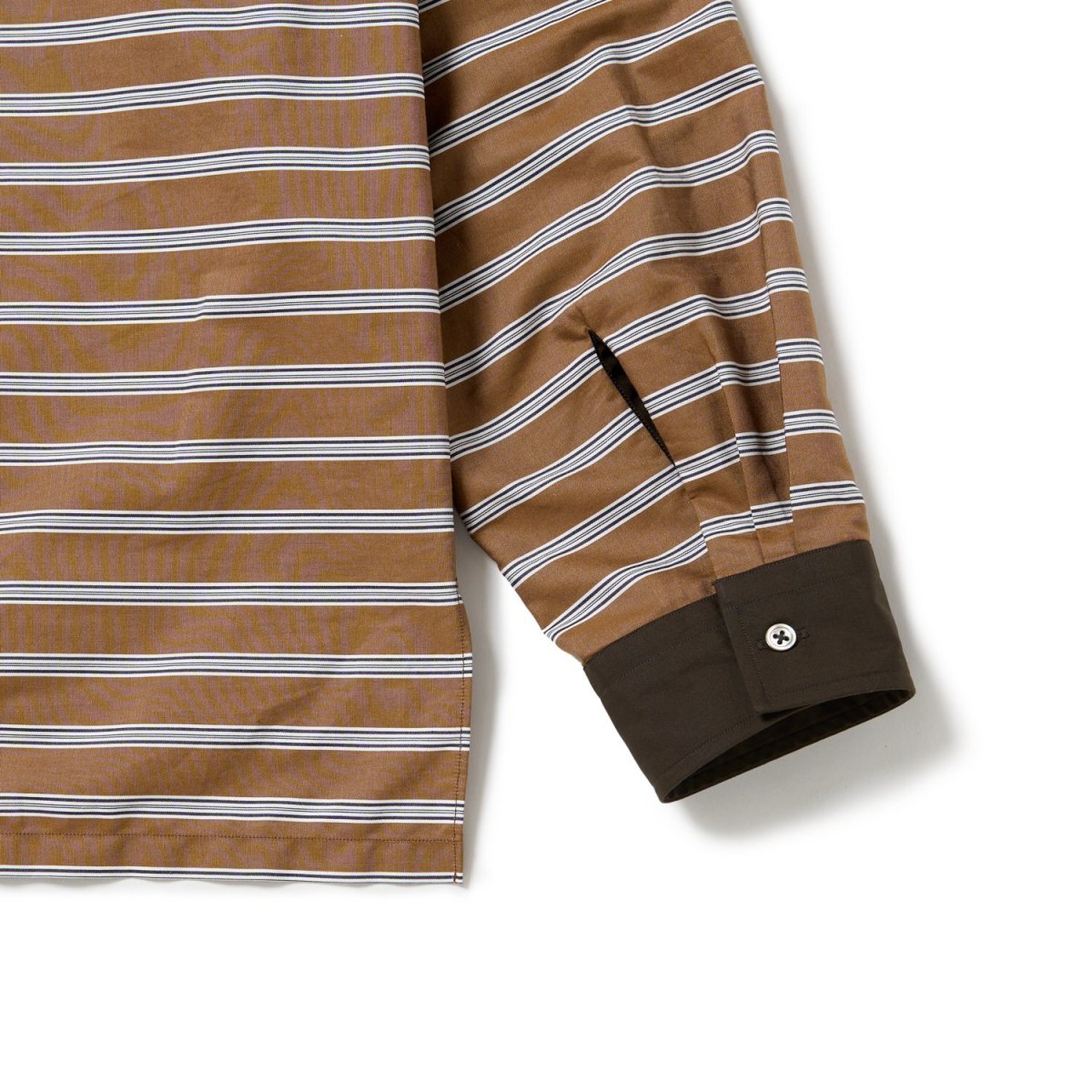 画像5: Riprap "POLO SHAPED SH L/S" -COTTON POPLIN STRIPE-　color BRICK/NAVY (5)