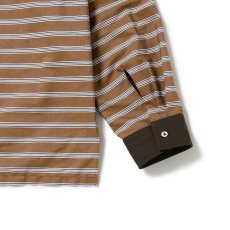 画像5: Riprap "POLO SHAPED SH L/S" -COTTON POPLIN STRIPE-　color BRICK/NAVY (5)
