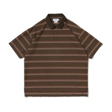 画像2: Riprap "POLO SHAPED SH S/S" -COTTON POPLIN STRIPE-　color DK BROWN/BROWN (2)