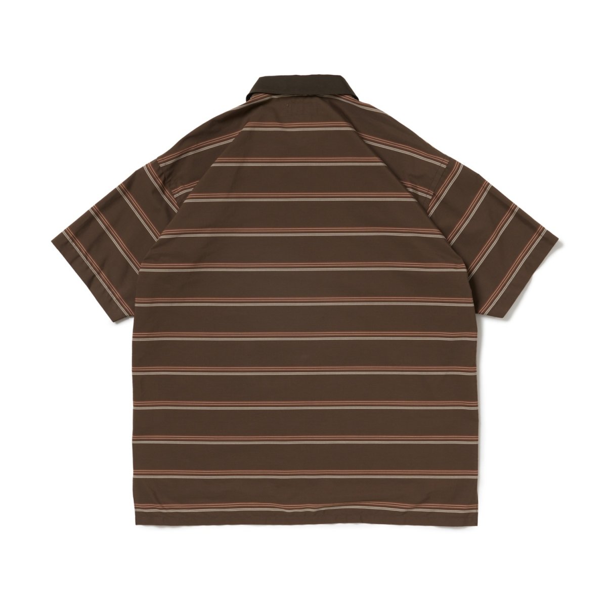 画像3: Riprap "POLO SHAPED SH S/S" -COTTON POPLIN STRIPE-　color DK BROWN/BROWN (3)