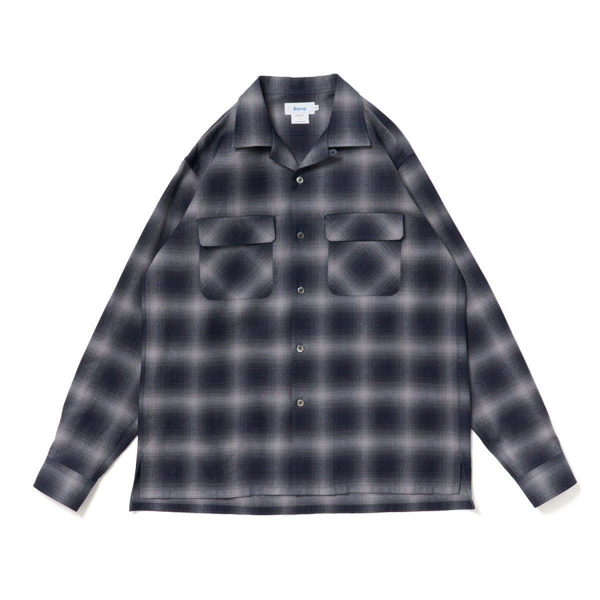 画像3: Riprap "OPEN COLLAR SHIRT" -INDIGO SHADOW PATTERN-　2 COLORS (3)