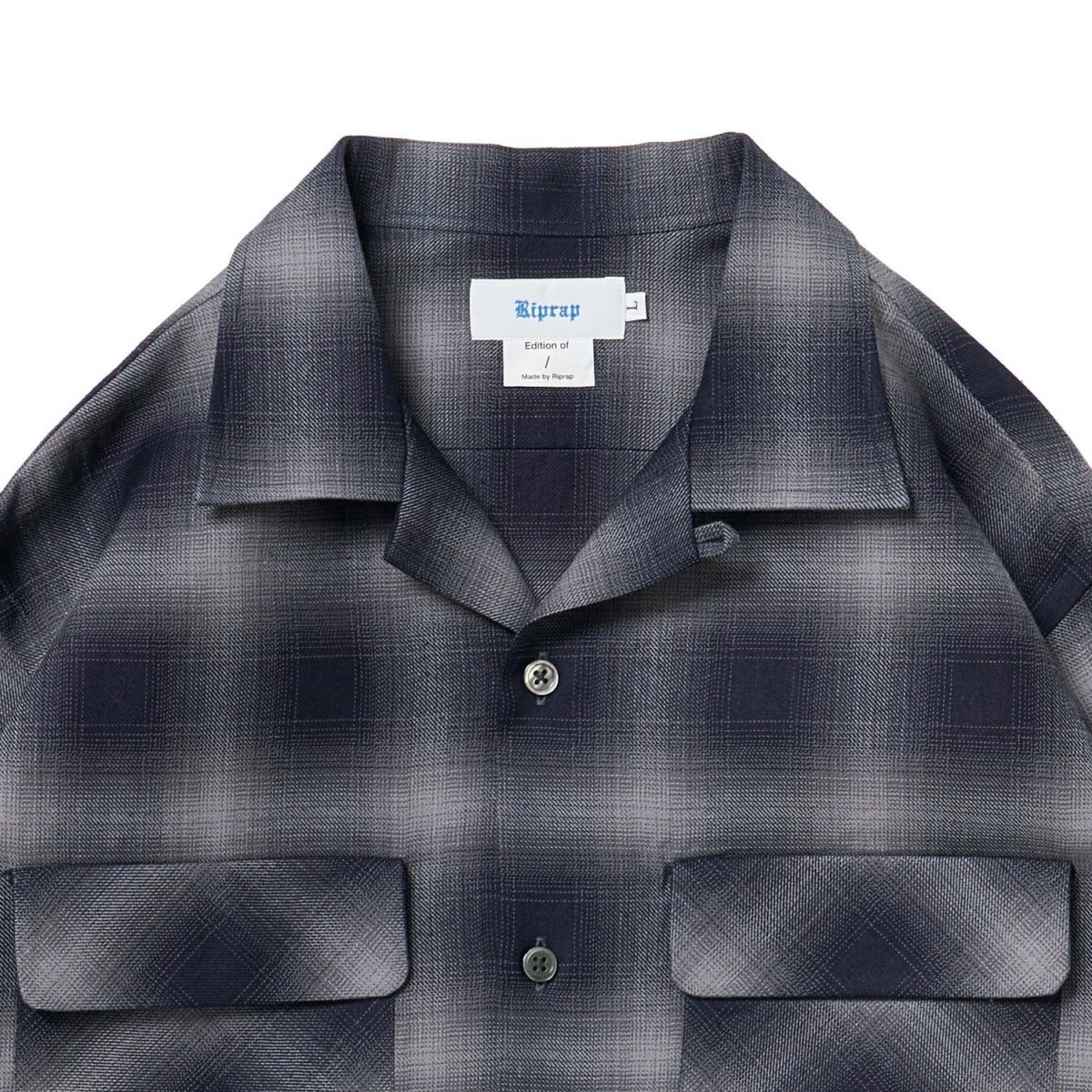 画像5: Riprap "OPEN COLLAR SHIRT" -INDIGO SHADOW PATTERN-　2 COLORS (5)