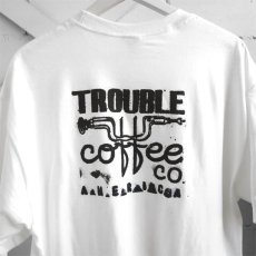 画像4: NEW "TROUBLE COFFEE" -SHOP LOGO- Back Print Pocket T-Shirt　WHITE　size L, XL (4)